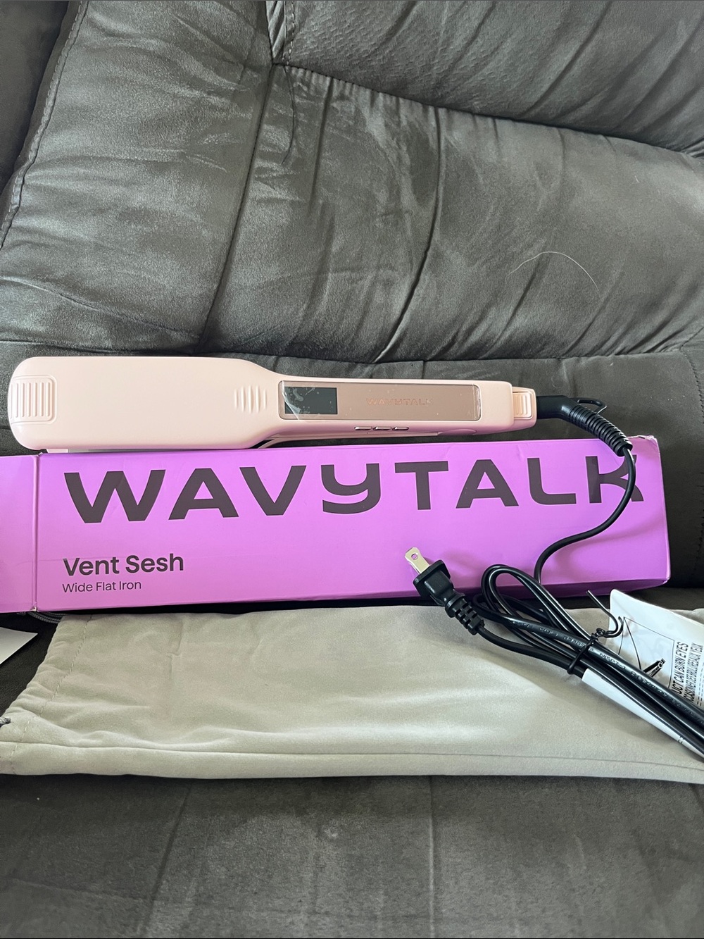 Wavytalk Vent Sesh Wide Flat Iron - Pale Pink